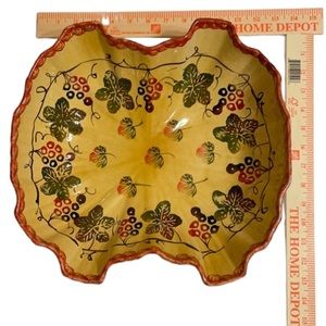 Hand Painted Italian Glazed Clay Bowl Fall Harvest Thanksgiving Decor